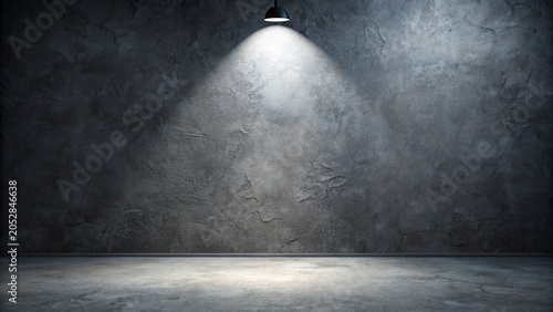 3D rendering of an empty podium in a dark room illuminated by spotlights.Golden abstract wavy liquid background. 3d render, 3d illustration.