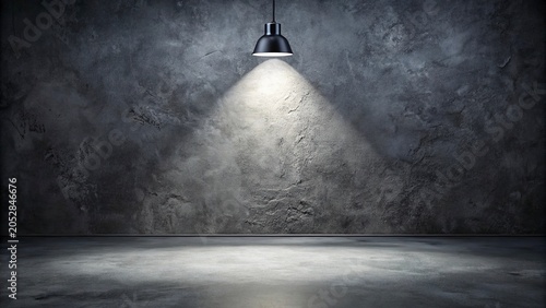 3D rendering of an empty podium in a dark room illuminated by spotlights.Golden abstract wavy liquid background. 3d render, 3d illustration.
