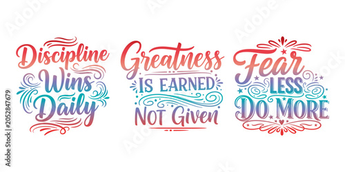 Canvastavla Inspirational motivational quotes typography slogans discipline greatness fearle