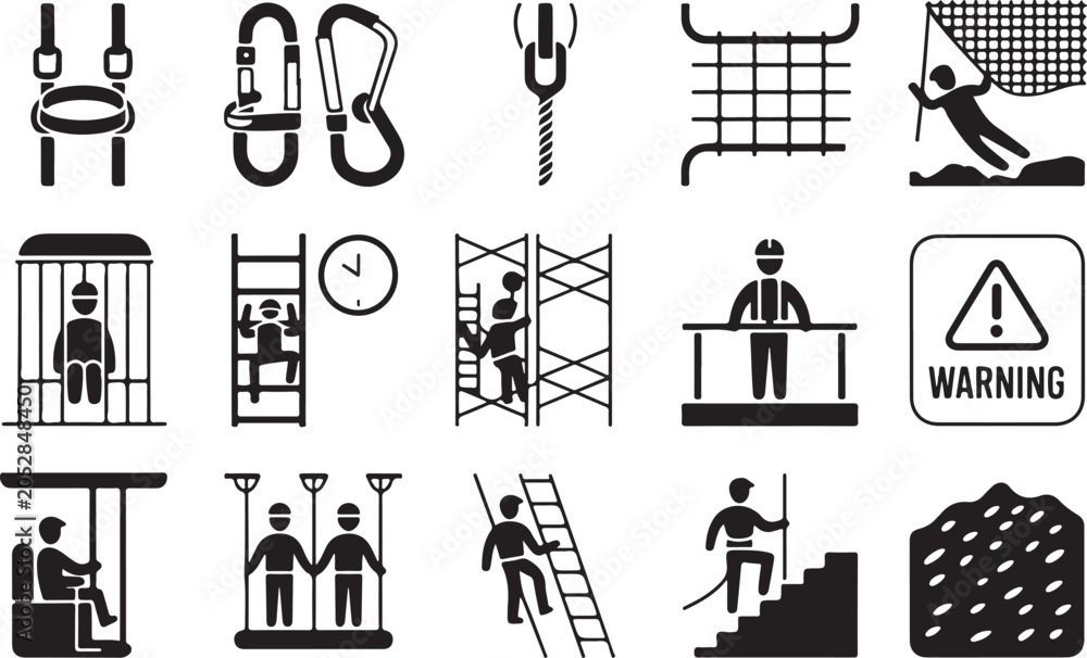 Φωτογραφία Safety and construction warning icons set