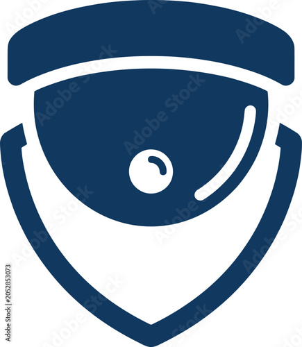 Blue shield icon with eye for security and protection concepts