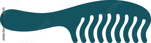Teal widetooth comb icon for hair care and beauty