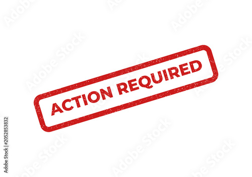 Red action required stamp on document