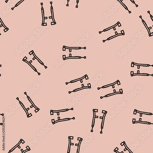 Bild auf Leinwand walking crutches fracture injury vector line seamless pattern walking crutches f