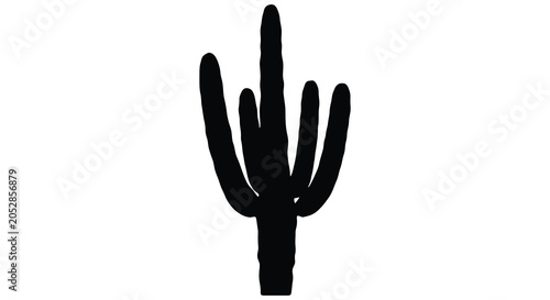 Bilde på lerret Saguaro Cactus Silhouette Against A White Background