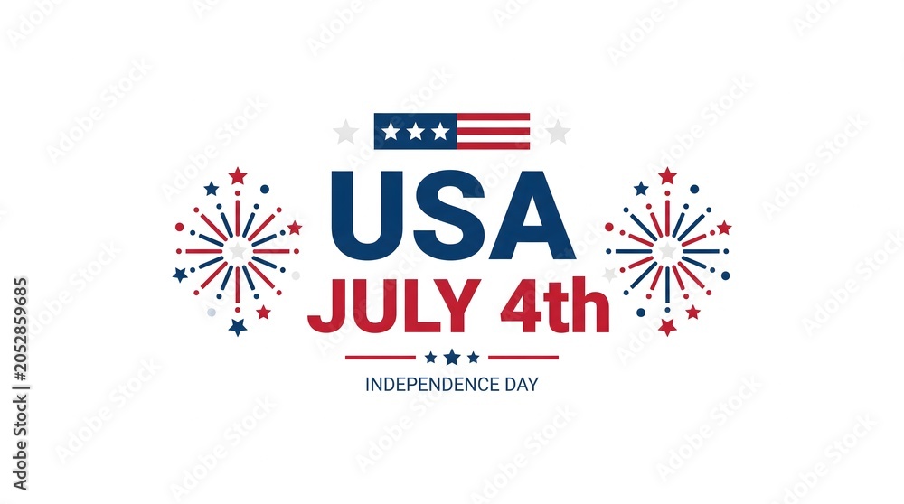 Obraz premium Usa independence day celebration on july 4th with patriotic fireworks