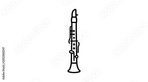 Hand drawn sketch of a wind instrument on white background
