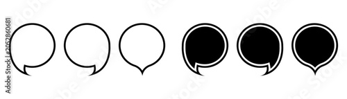 Text bubble. Speech bubble. message. Black and white. On white background.
