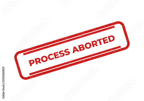 Foto Red process aborted warning stamp