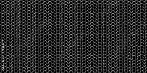 Fotografía Dark honeycomb pattern a repeating hexagonal perforation texture