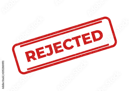 Red rejected stamp on white paper