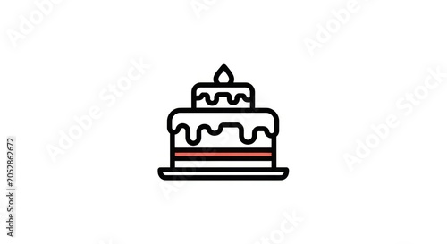Simple illustration of birthday cake.