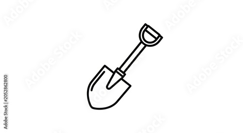 Simple line drawing of a shovel.
