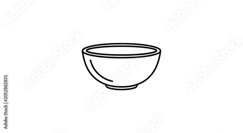 Simple line drawing of empty bowl.