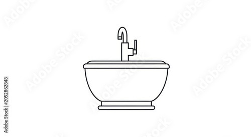 Simple line drawing of sink.