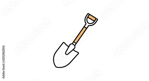 Simple Shovel Icon Illustration.
