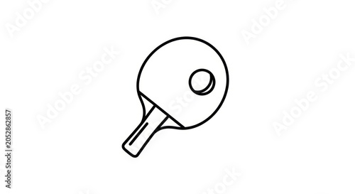 Simple line drawing of ping pong paddle.