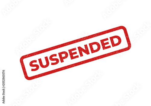 Foto Red suspended stamp with bold text