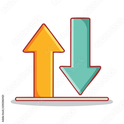 Flat design up and down arrows icon