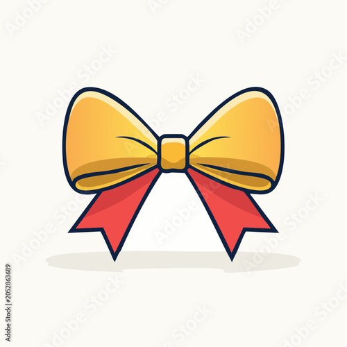 Yellow and Red Bow Illustration