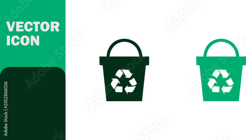 Recycling bin vector icon for eco friendly designs