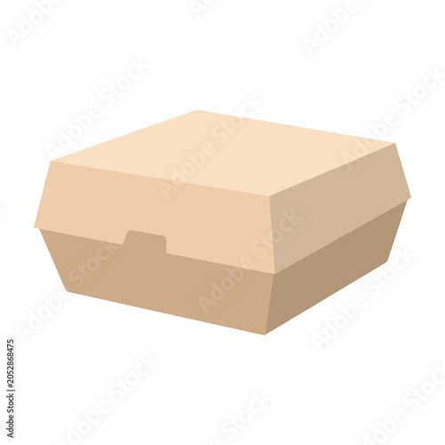 kraft cardboard box for burger isolated on white background