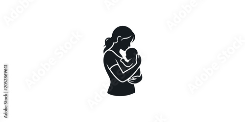 Mother Holding Baby Silhouette