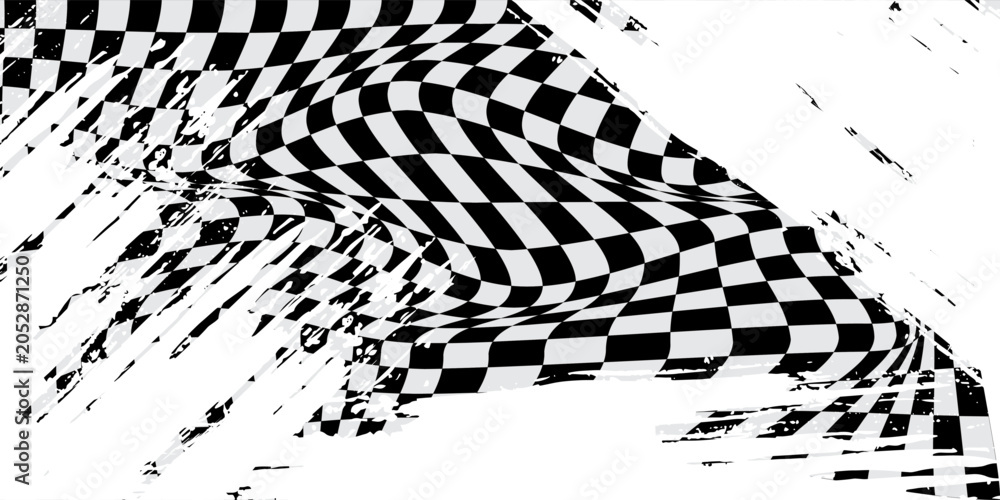 Obraz premium Checkered flag wave on white background design for sport race championship vector illustration.