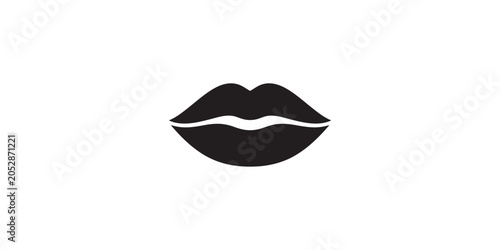 Black Lips Silhouette Icon for Beauty and Fashion