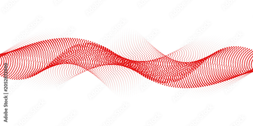 Fényképezés Red dotted wave line pattern
