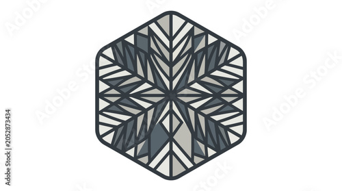 Obraz na plátne Geometric hexagon pattern with abstract mosaic crystalline shapes