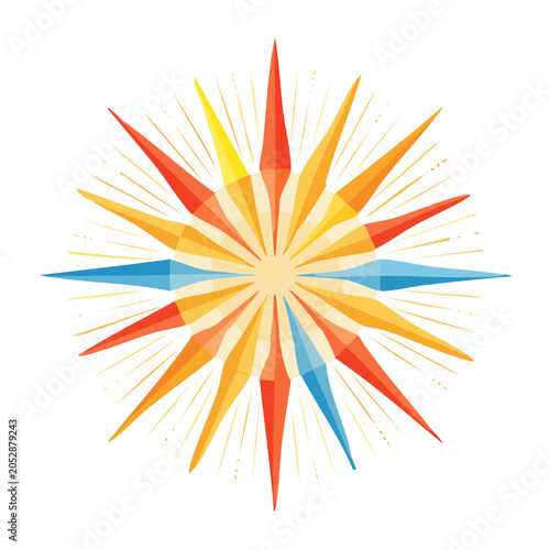 Colorful compass rose illustration