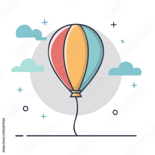 Colorful hot air balloon illustration