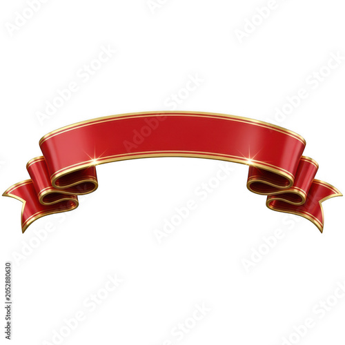 Red and gold decorative banner with tassels for celebration