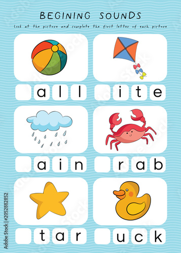 First letter of the word  worksheets