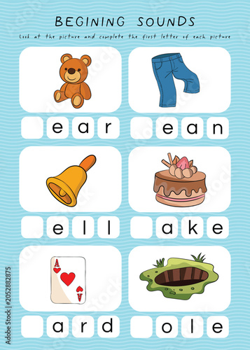 First letter of the word  worksheets