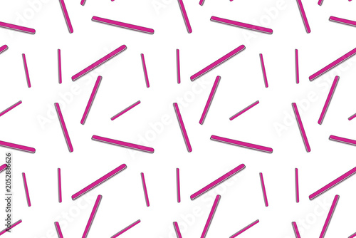 Minimalist pattern of nail files on a white background in a modern beauty style