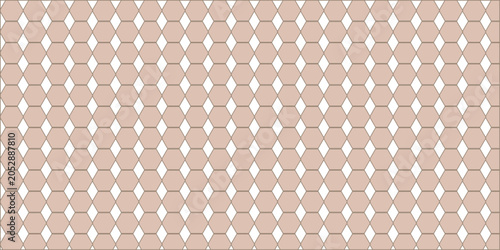 фотографія Hexagon diamond seamless pattern, abstract tessellation lattice design, brown ge