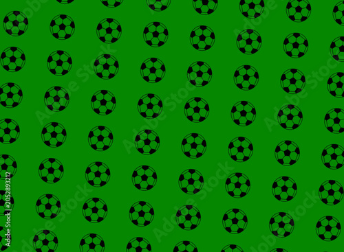 Soccer Ball Seamless Pattern on Green Background