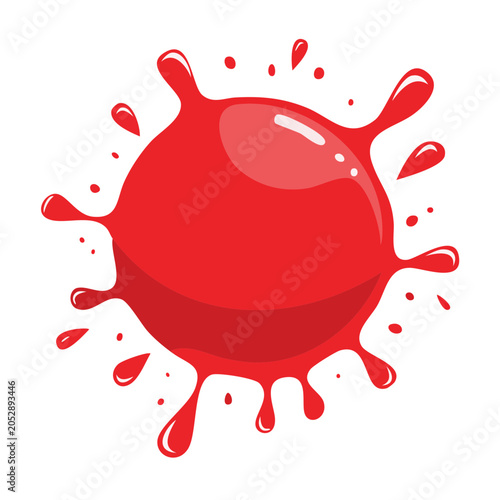 Cartoon red paint splash illustration