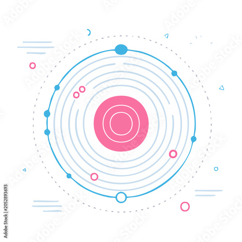 Minimalist atomic structure illustration