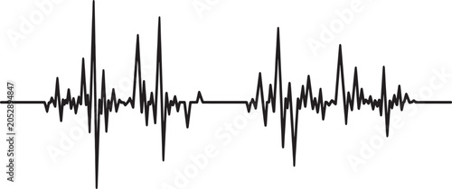 Fotografia Hand-drawn also transparent background, black ecg waveform, line graph on, white