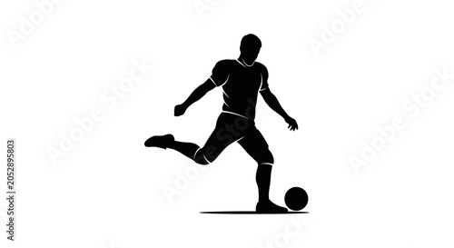 Foto Man Kicking Football in Motion Silhouette 2.