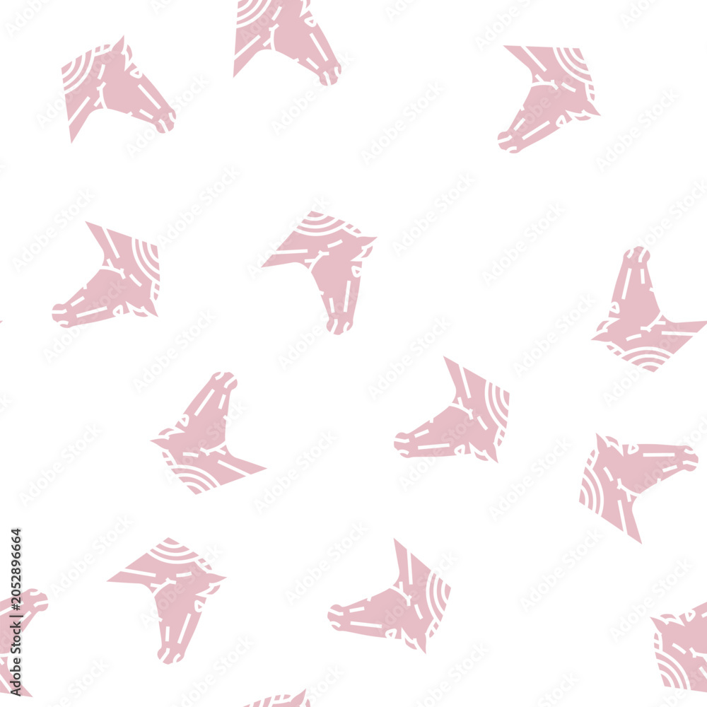 Fototapeta premium horse animal zoo vector glyph seamless pattern horse animal zoo sign illustration
