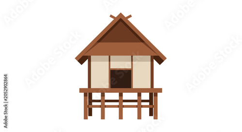 Traditional Japanese House Illustration