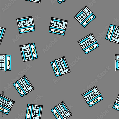 Tableau sur toile creperie street food cafe vector seamless pattern creperie street food cafe sign