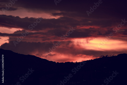 Sunset of the city of Medellin 