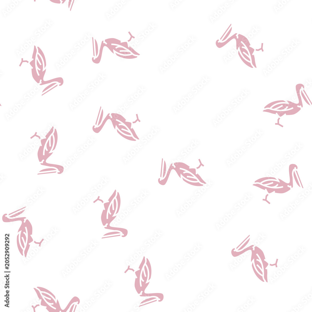 Fototapeta premium pelican wild bird vector glyph seamless pattern pelican wild bird sign illustration