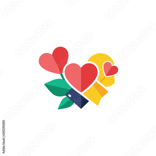 Colorful heart shaped love symbol icon.
