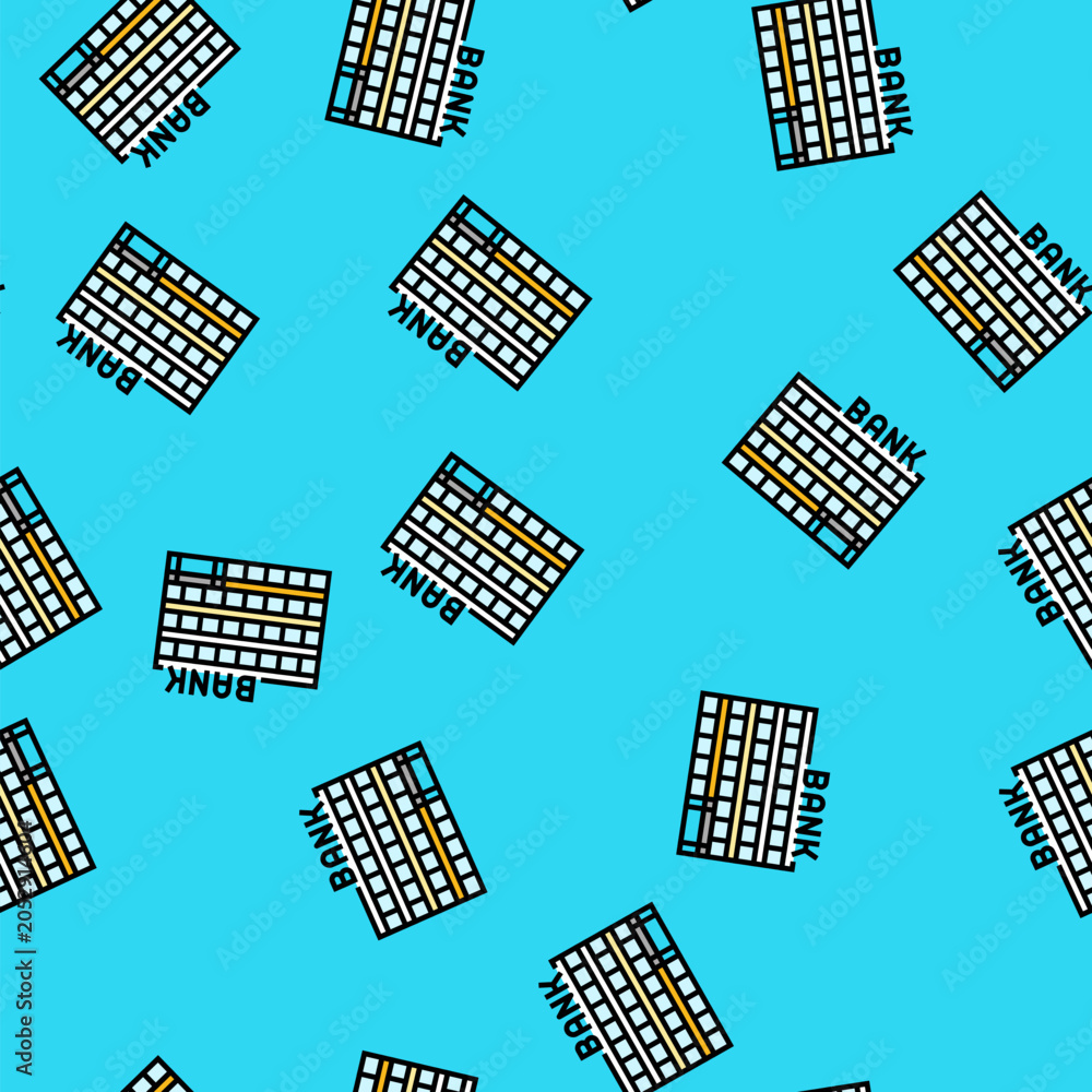 Naklejka premium transfer bank building vector seamless pattern transfer bank building sign illustration